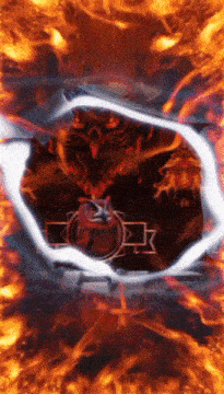 a picture of a circle of fire with the letter k on it