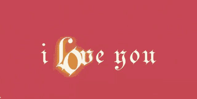 a red background with the words i love you in white