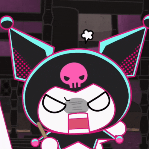 a cartoon character with a skull on his head is angry