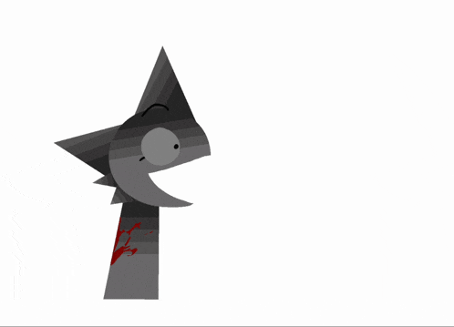 a cartoon drawing of a cat with blood coming out of its nose
