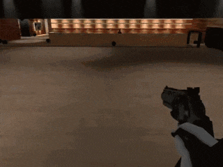 a bowling alley with a bloody ball on the floor