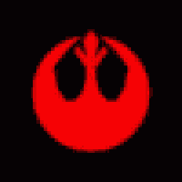a close up of a red circle on a black background