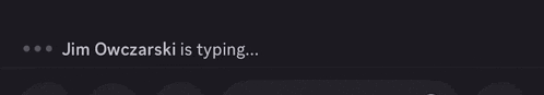 jim owczarski is typing on a dark background