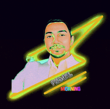 a drawing of a man with the name fadeel morning