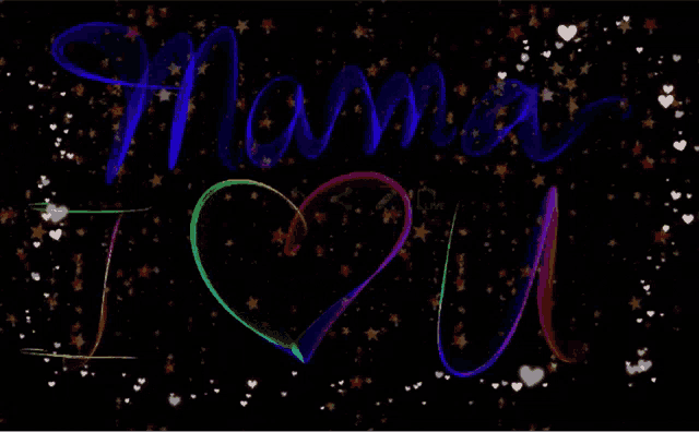 a black background with the word mama written in blue