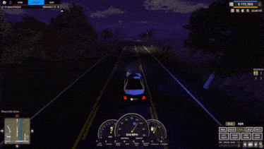 a police car is driving down a road with a speedometer that reads 21 mph