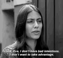a woman is talking to another woman in a black and white photo with a quote .