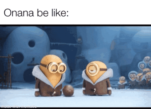 two minions standing next to each other with the words ' oanana be like ' on the bottom