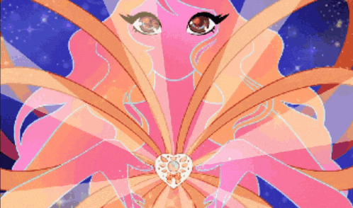 a cartoon drawing of a woman with a heart shaped pendant