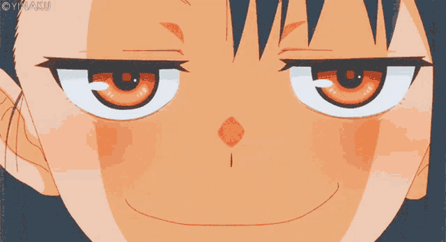 a close up of a girl 's face with the word ovinaku visible
