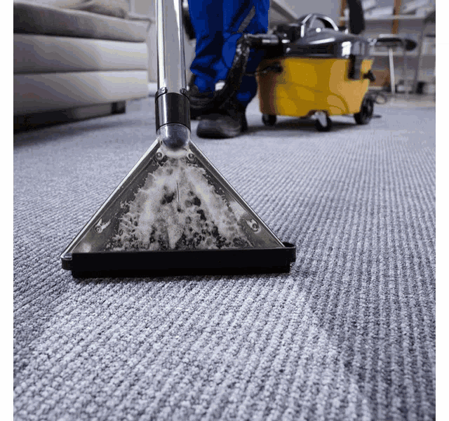 a person is using a vacuum cleaner on a carpet