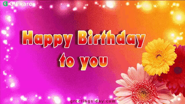 a happy birthday to you greeting card with flowers