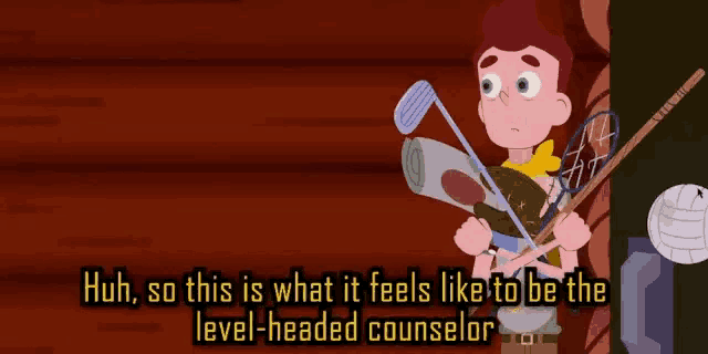 a cartoon character says huh so this is what it feels like to be the level-headed counsellor