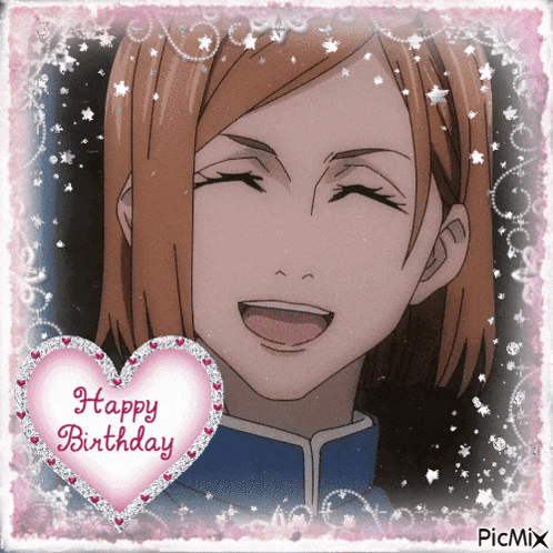 a pink heart with the words happy birthday on it