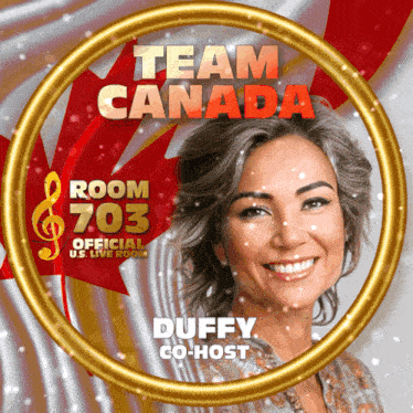 a picture of a woman with the name duffy on the bottom right