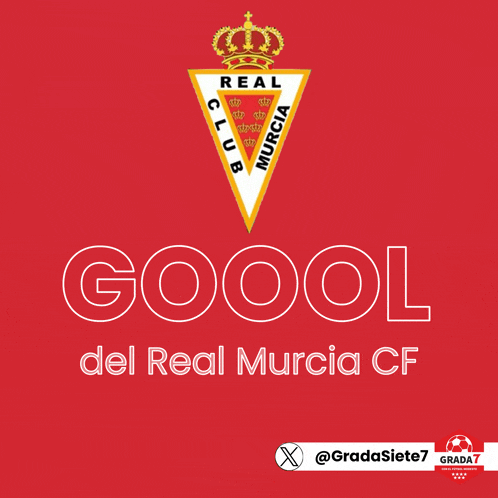 a red background with a logo for real club murcia on it