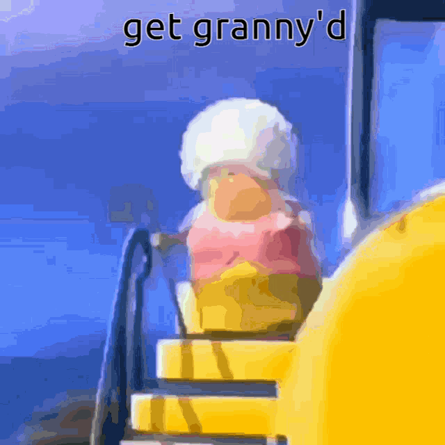 a picture of a toad on a slide with the words get granny 'd
