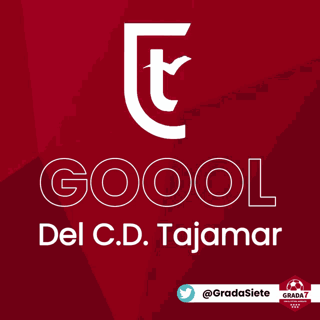 a red background with the word goool del c.d. tajar