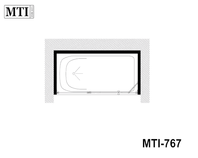 a black and white drawing of a bathtub with the number mti-767 at the bottom