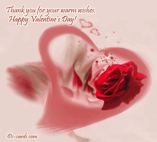 a valentine 's day card with a heart and rose