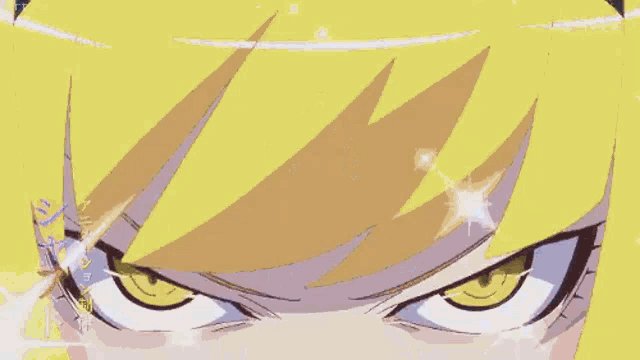 a pixel art of a girl with yellow hair and a choker on her neck