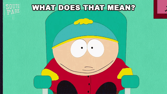 a cartoon character from south park sitting in a chair