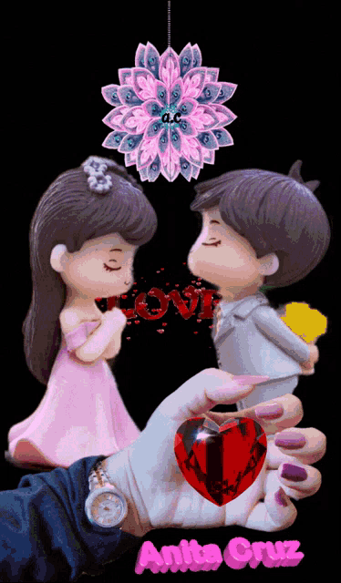 an animated image of a boy and a girl with the name anita cruz