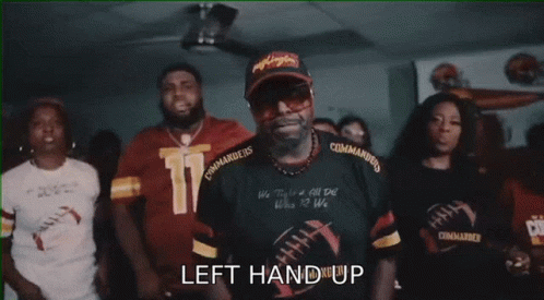 Left Hand Up Who Are We The Commanders GIF - Left Hand Up Who Are We The Commanders GIFs