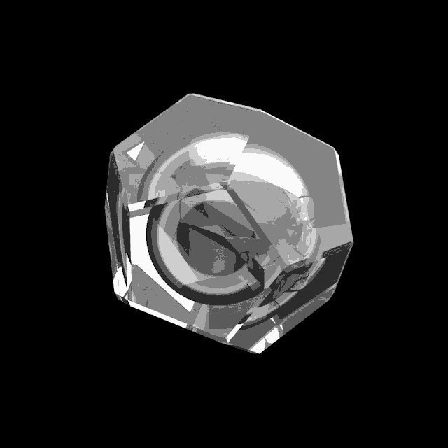 a clear object with a circle in the middle