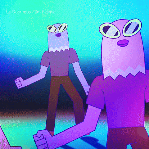 a poster for the la guarimba film festival shows cartoon characters