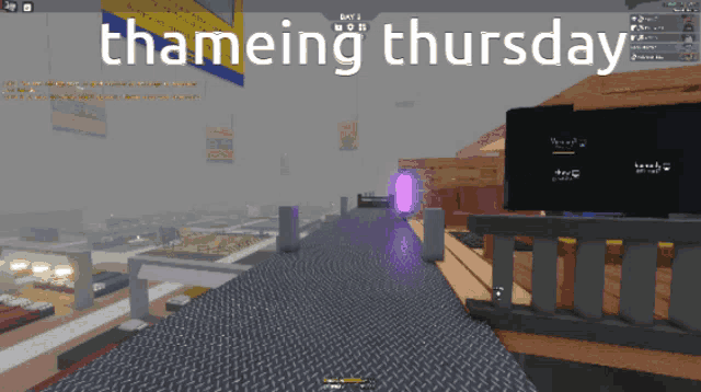 a screenshot of a video game that says " thameing thursday "