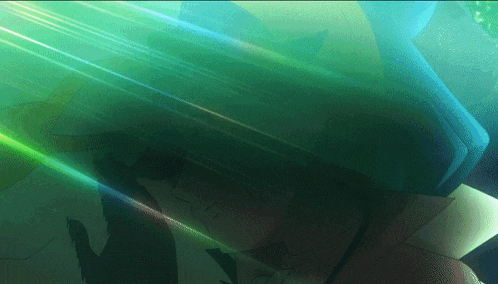 a green background with a few lines of light