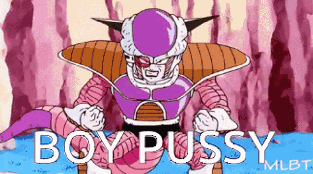 a picture of a cartoon character with the words boy pussy written on it