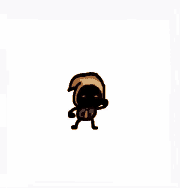 a cartoon character with a yellow hair and red eyes is dancing .