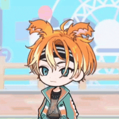 a cartoon character with orange hair and a headband .