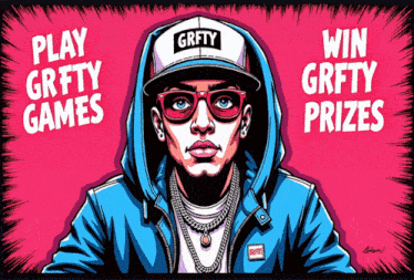 a cartoon of a man wearing a grfty hat and sunglasses