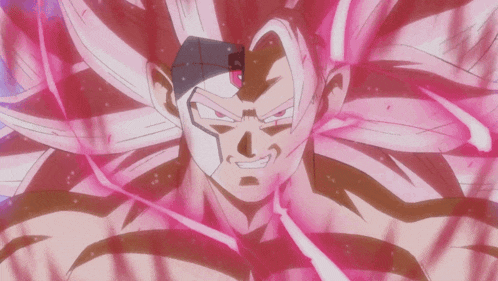 a cartoon character with pink hair and a mask on his head