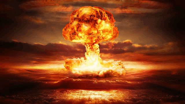 a large explosion is coming out of the ground