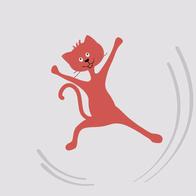 an illustration of a cat doing a handstand on its back