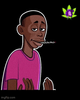 a cartoon of a man smoking a cigarette with the words waldos legend cbd written on the bottom