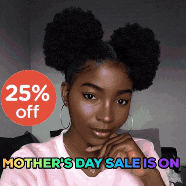an advertisement for mother 's day sale shows a woman