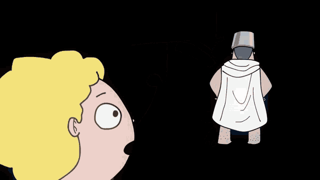 a cartoon drawing of a man with a helmet and a mustache