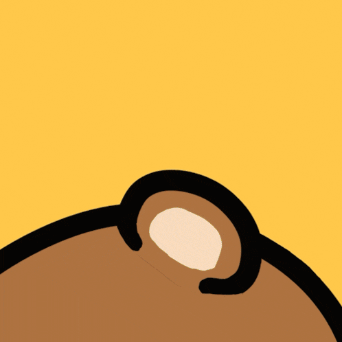 a cartoon drawing of a bear with a surprised expression