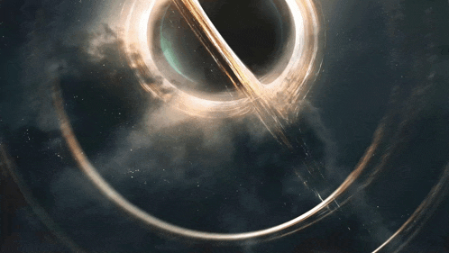an image of a black hole in space with a ring around it