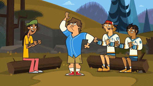 a group of cartoon characters one of whom is wearing a jersey that says c17