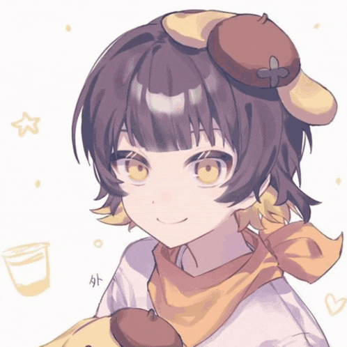 a drawing of a girl wearing a pom pom hat and scarf