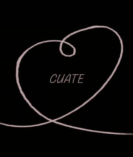 a drawing of a spiral with the word cuate written on it