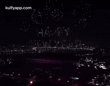 the words happy new year are displayed in the sky