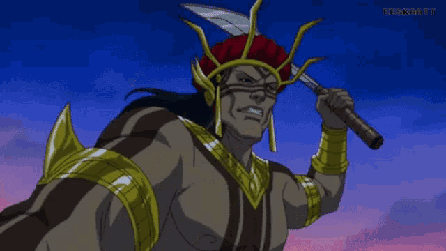 a cartoon of a man with a crown on his head with the words eeskart below him
