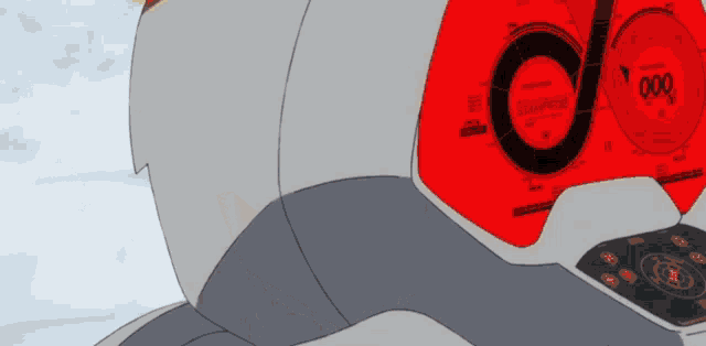 a cartoon drawing of a dashboard with a red circle that says 000